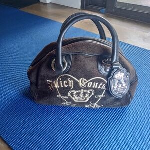 Juicy Couture vintage Papa black veloor Bowler handbag